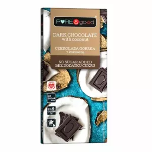 Czekolada Gorzka z Kokosem Bez Dodatku Cukru 75 g - Pure and Good