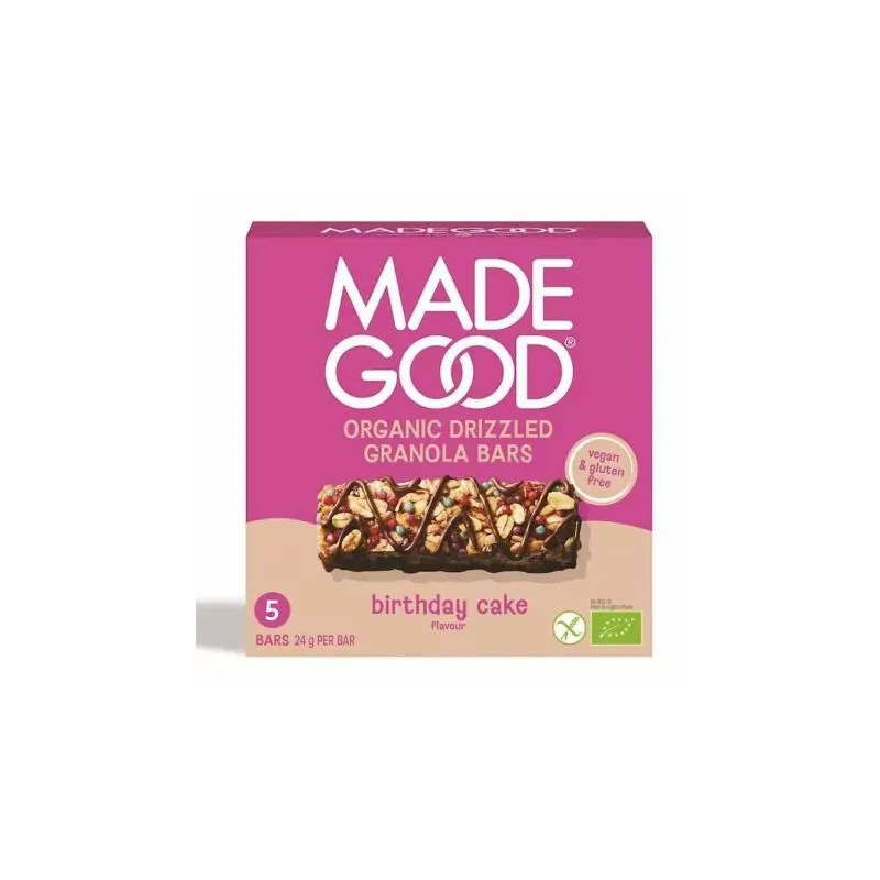 Batoniki Granola o Smaku Tortu Urodzinowego Bezglutenowe Bio 120 g (5x 24 g) - Made Good