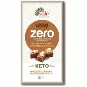 Czekolada Mleczna Słony Karmel Bez Dodatku Cukru ze Stewią KETO 100 g - Chocolates Sole