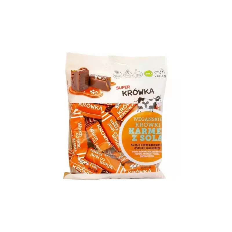 Krówki Wegańskie Karmel z Solą Bio 150 g - Super Krówka