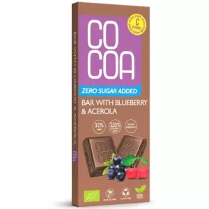 Czekolada Jagodowa z Witaminą C z Aceroli Bez Dodatku Cukru BIO 40 g - Cocoa