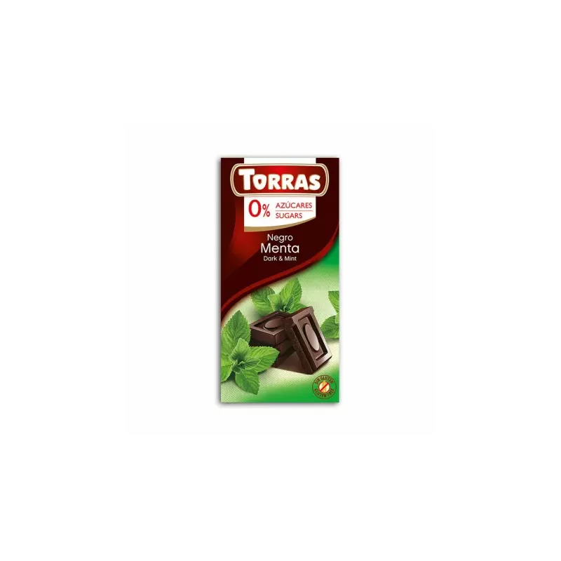 Czekolada Gorzka z Miętą Bez Dodatku Cukru 75 g Torras