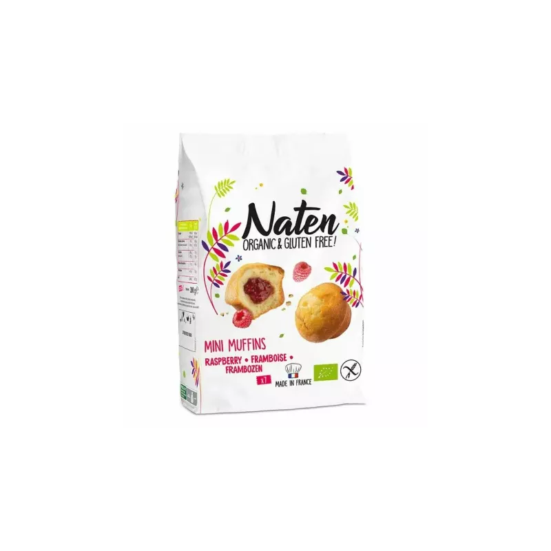 Mini Muffinki z Nadzieniem Malinowym Bezglutenowe Bio 200 g - Naten