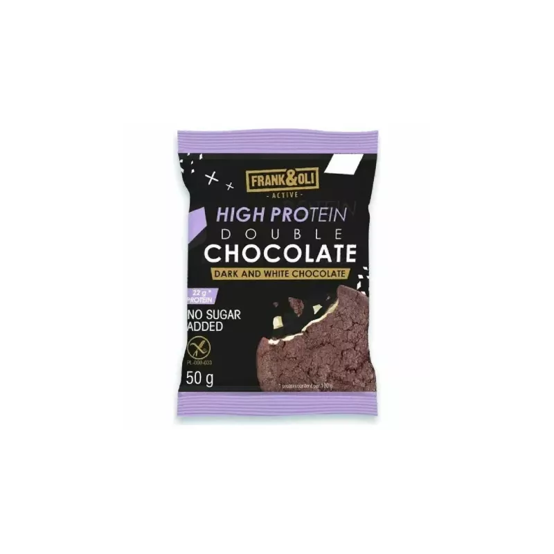 Ciastko Proteinowe Podwójna Czekolada Bez Dodatku Cukru Bezglutenowe 50 g - Frank and Oli