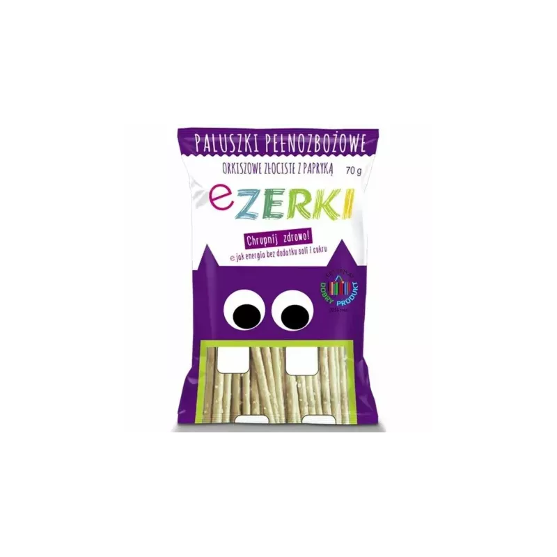 Paluszki Orkiszowe Pełnozbożowe Złociste Paprykowe 70 g - Ezerki