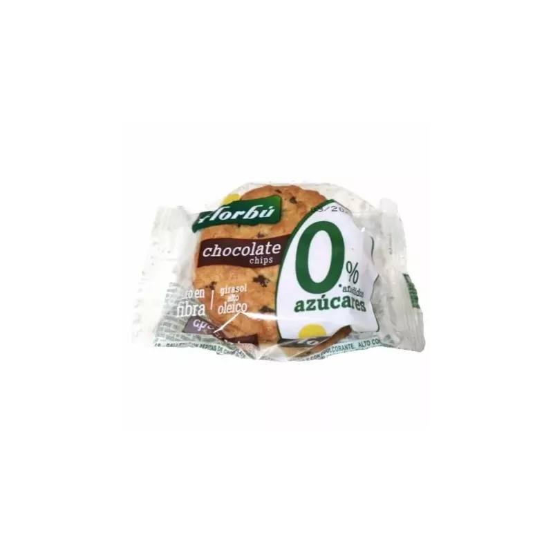 Ciastka z Kawałkami Czekolady Bez Dodatku Cukru 45 g - Florbu