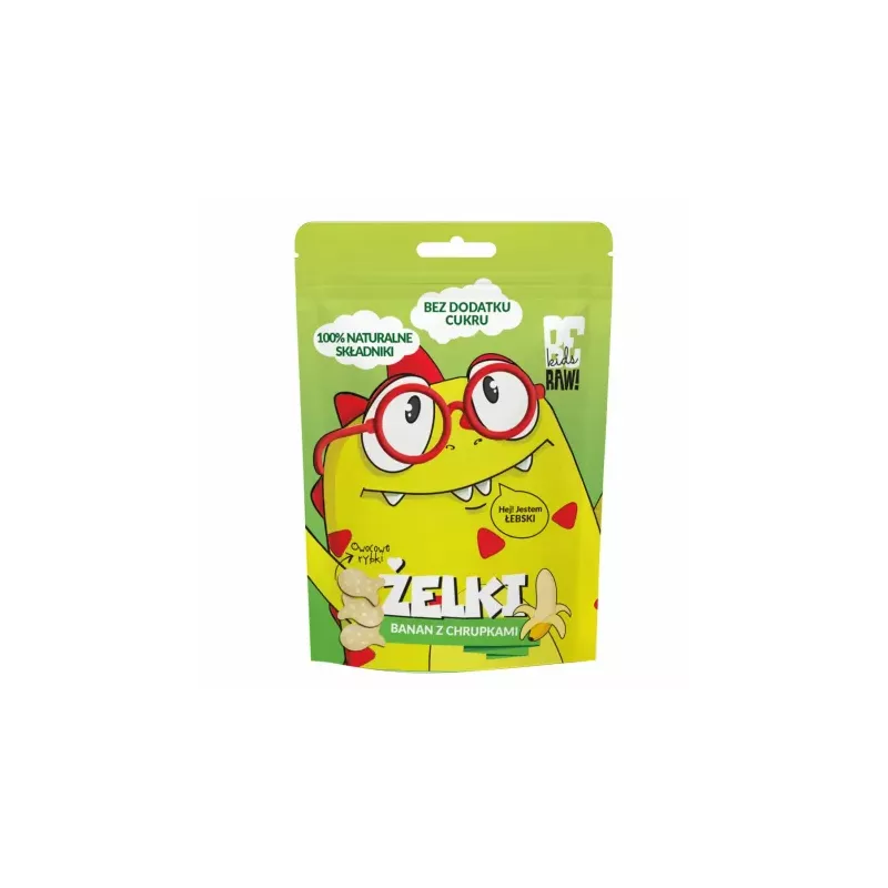 BeRaw Kids Żelki Banan z Chrupkami Ryżowymi Bez Dodatku Cukru 35 g - Purella