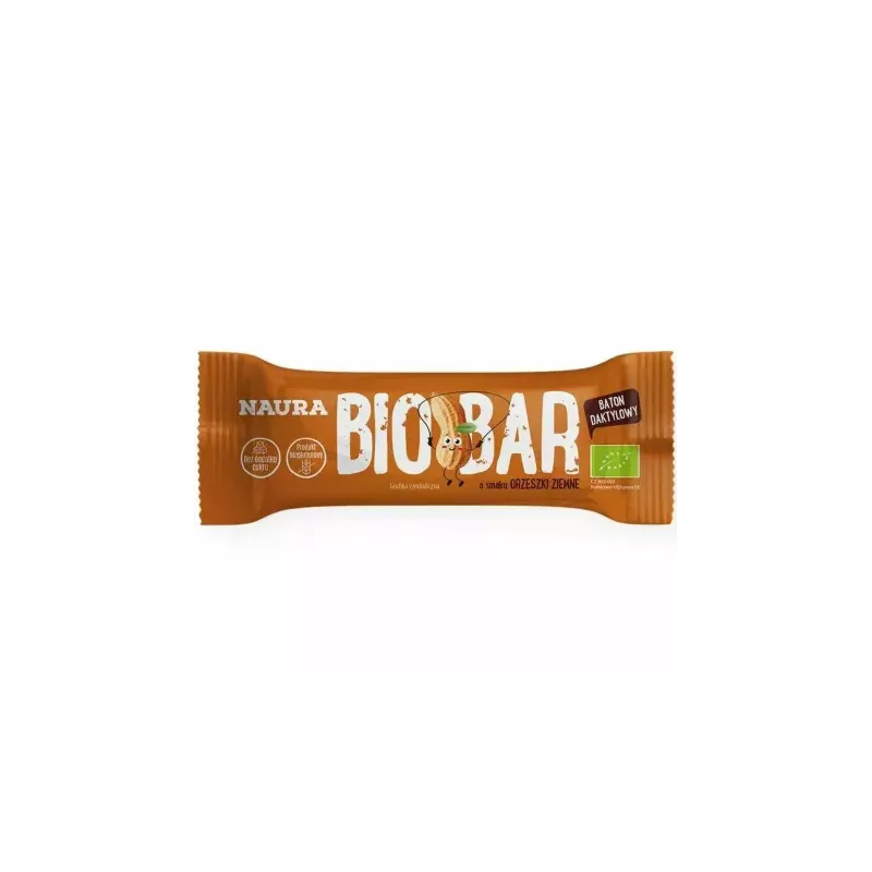 Baton Daktyle i Orzeszki Bez Dodatku Cukru Bezglutenowy Bio 35 g - Naura