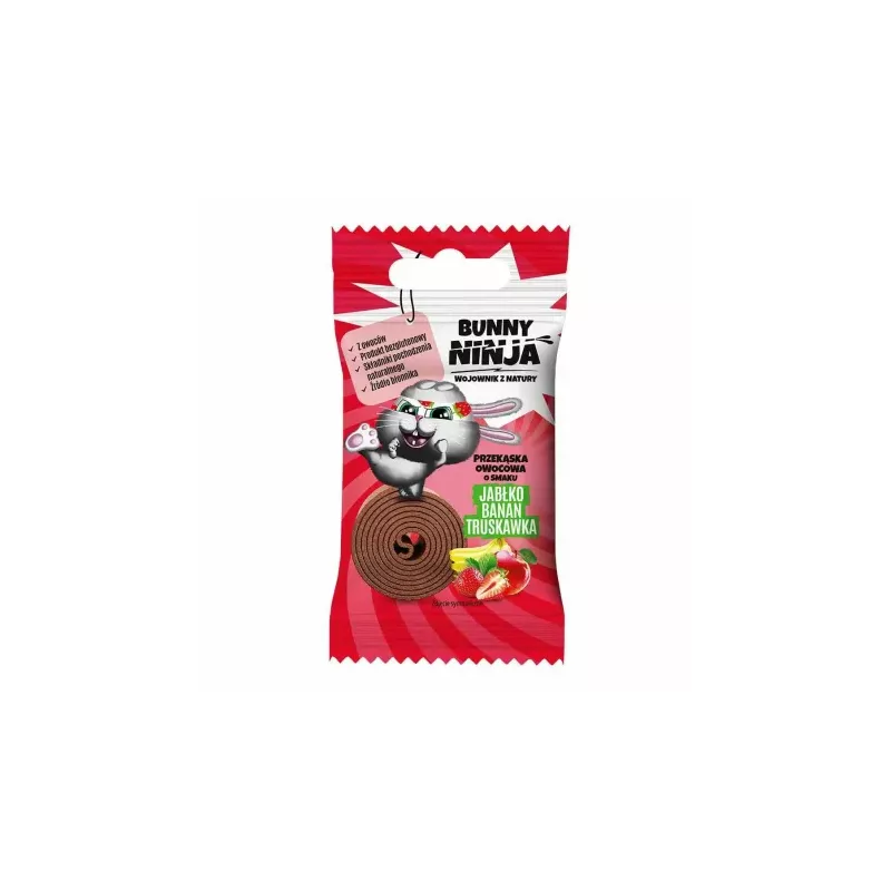 Przekąska Owocowa o Smaku Jabłko - Banan - Truskawka 15 g - Bunny Ninja