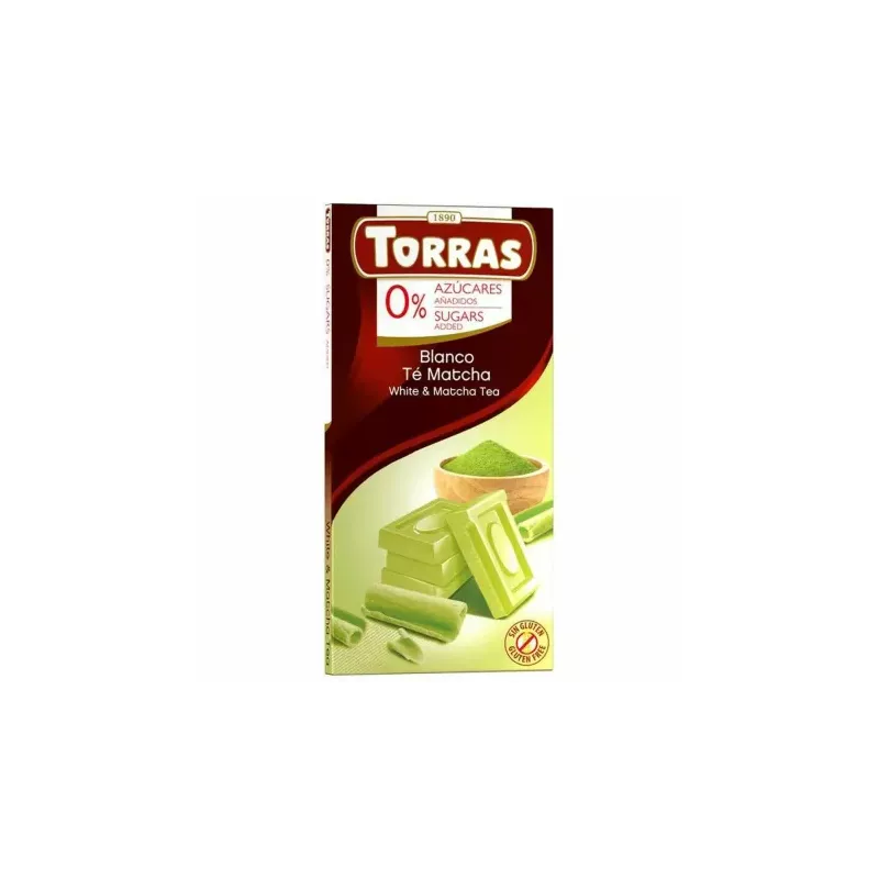 Czekolada Biała and Herbata Matcha Bez Dodatku Cukru 75 g - Torras
