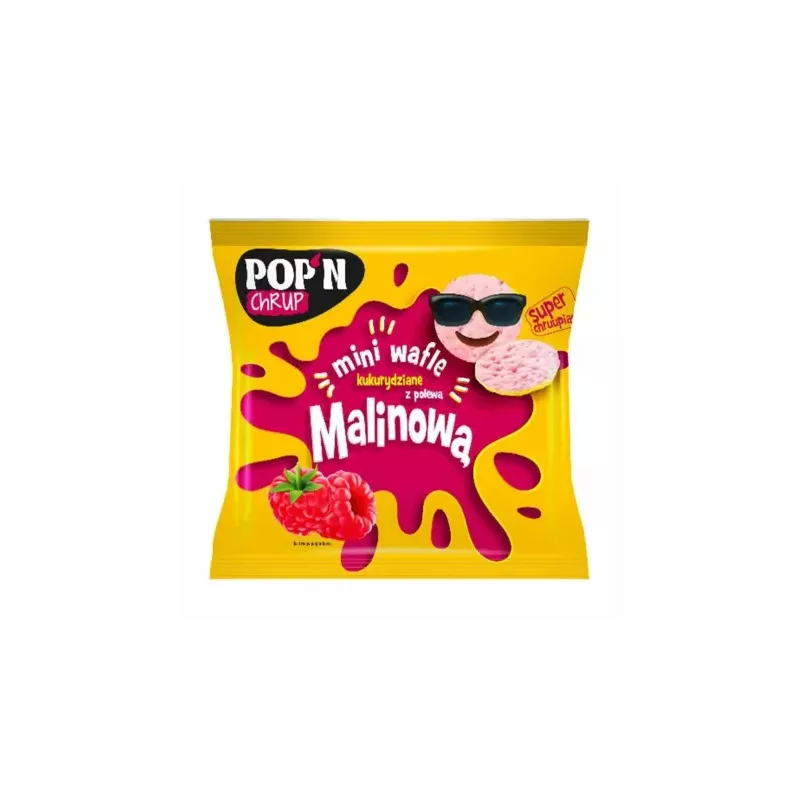 Mini Wafelki Kukurydziane z Polewą Malinową 35 g - Sante