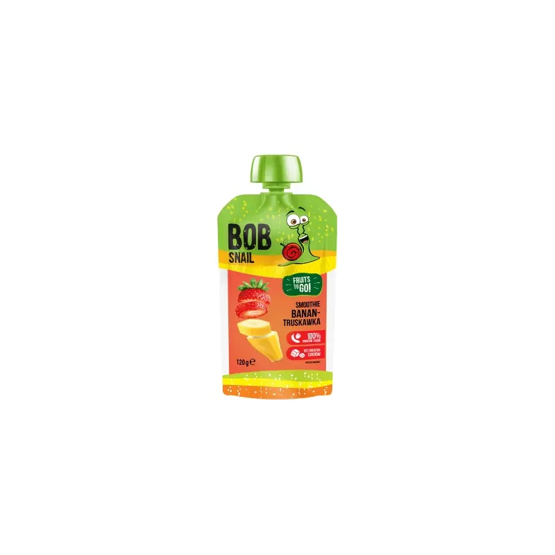 Smoothie Bananowo-Truskawkowe Bez Dodatku Cukru 120 ml - Bob Snail
