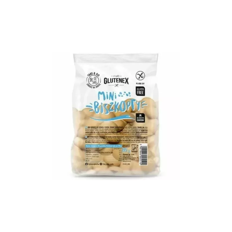 Mini Biszkopty Bezglutenowe Bez Dodatku Cukru 85 g - Glutenex