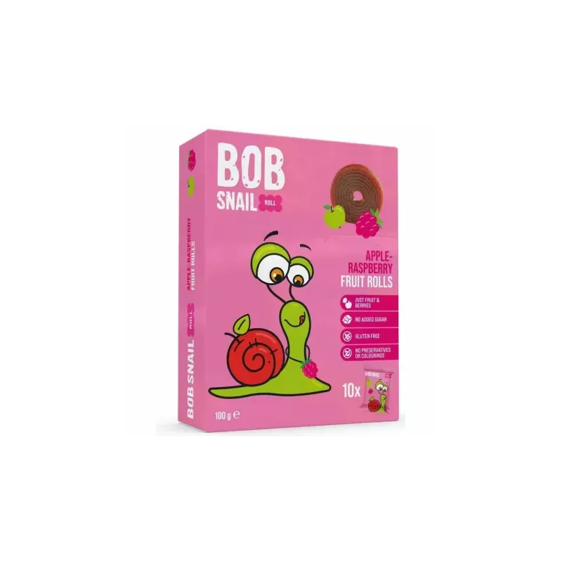 Przekąska Jabłko - Malina z Owoców Bez Dodatku Cukru 100 g (10x 10 g) - Bob Snail