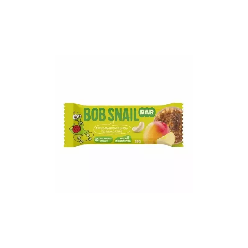 Baton Jabłko-Mango z Nerkowcem i Chrupkami z Komosy Ryżowej Bez Dodatku Cukru 35 g - Bob Snail
