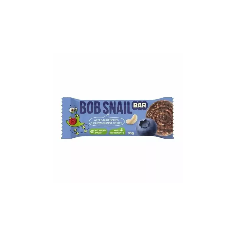 Baton Jabłko-Borówka z Nerkowcem i Chrupkami z Komosy Ryżowej Bez Dodatku Cukru 35 g - Bob Snail