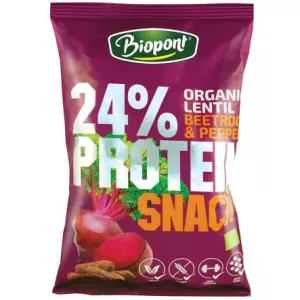 Chrupki Proteinowe o Smaku Buraka z Pieprzem Bezglutenowe Bio 50 g - Biopont
