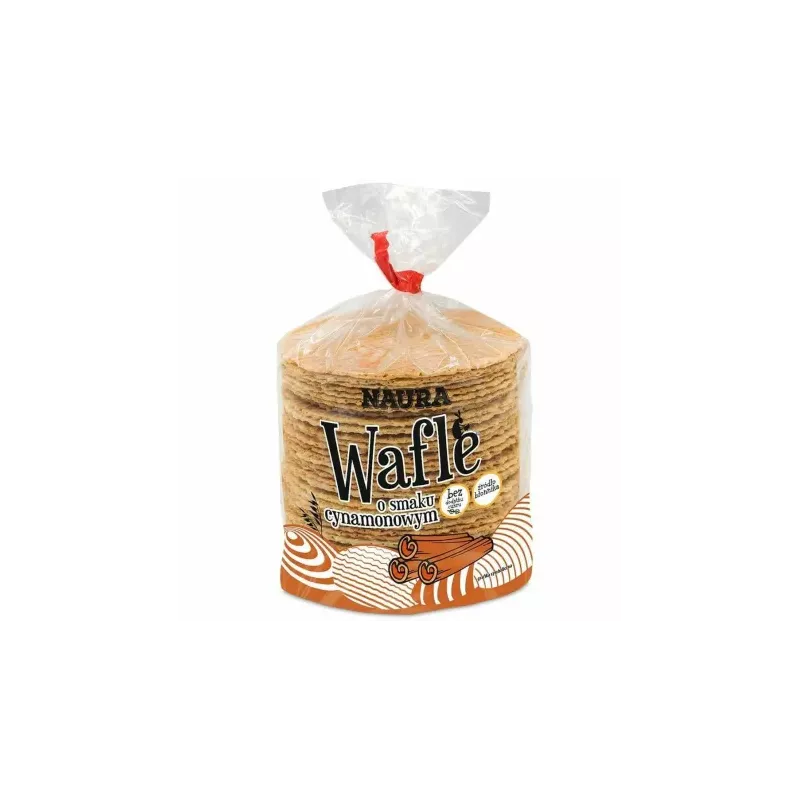 Wafle Pszenne o Smaku Cynamonowym Bez Dodatku Cukru 100 g - Naura