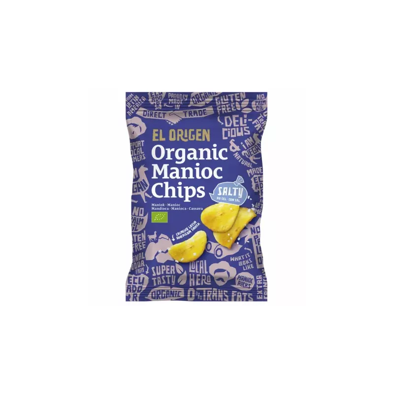 Chipsy z Manioku Solone Bezglutenowe Bio 60 g - El Origen