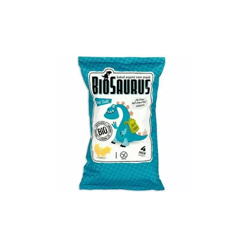 Chrupki Kukurydziane Dinozaury z Solą Morską Bezglutenowe Bio 60 g (4x 15 g) - McLLOYD'S
