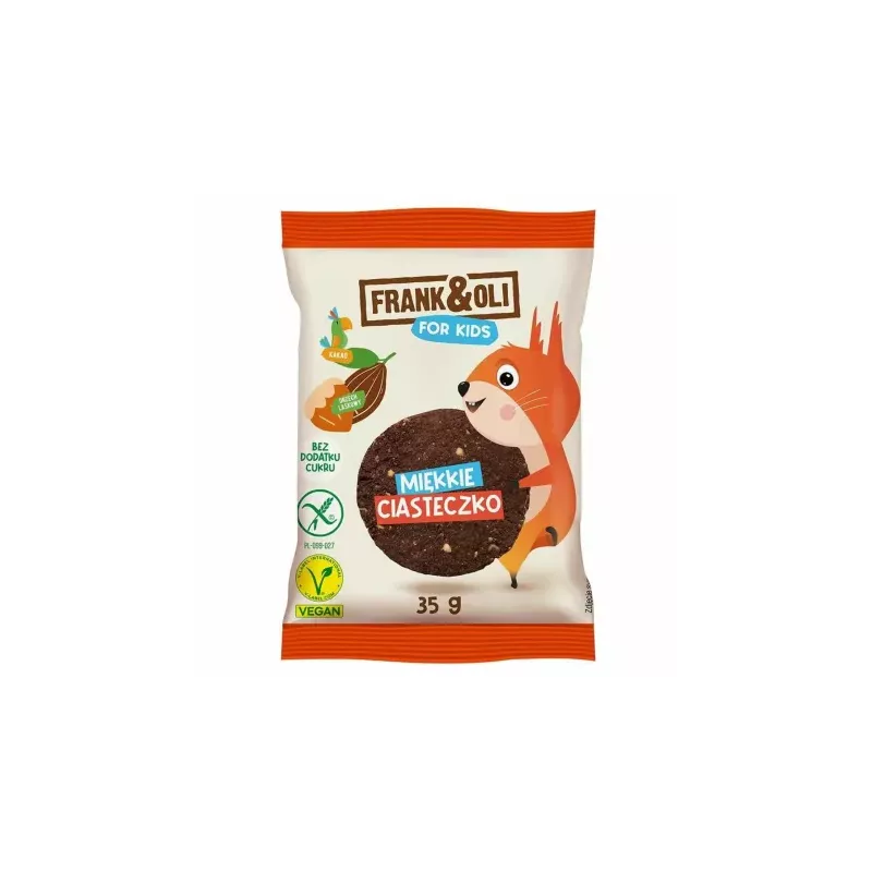 Miękkie Ciasteczko z Kakao i Pastą z Orzechów Laskowych 35 g - Frank i Oli For Kids