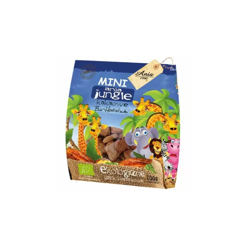 Herbatniki Kakaowe Mini Jungle Bio 100 g - Ania