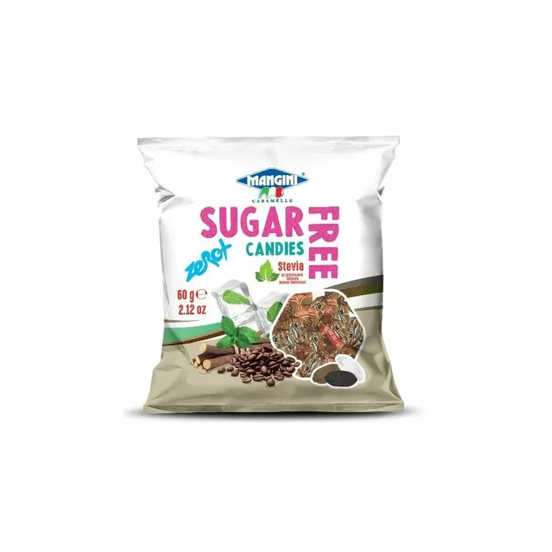 Cukierki o Smaku Kawowym ze Stewią Bez Dodatku Cukru 60 g - MANGINI