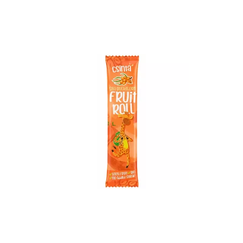 Przekąska Roll Jabłko i Rokitnik Bez Dodatku Cukru Bio 12 g - Csinta