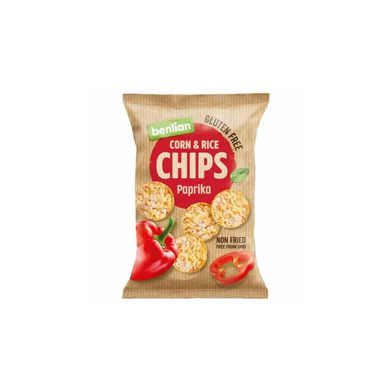 Chipsy Kukurydziano-Ryżowe Papryka 50 g Benlian