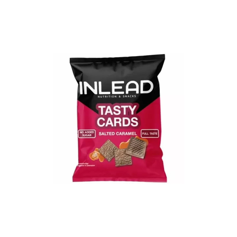 Ciastka Kakaowe Słony Karmel w Czekoladzie Bez Dodatku Cukru Tasty Card 52 g - Inlead