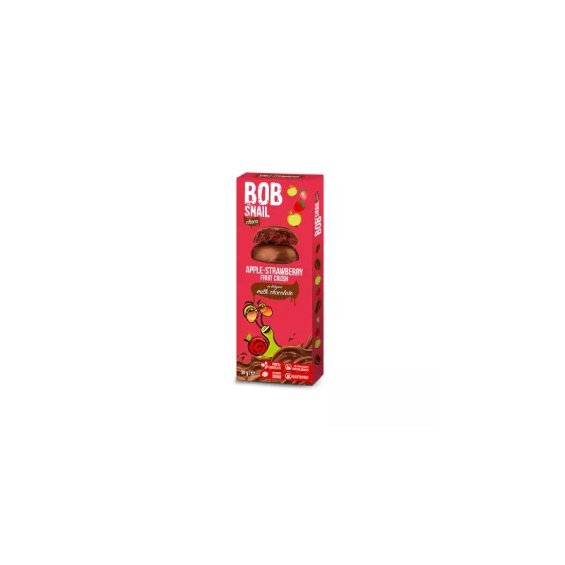 Przekąska Jabłkowo-Truskawkowa w Mlecznej Czekoladzie 30 g - Bob Snail