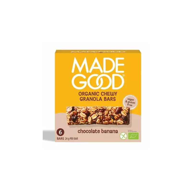 Batoniki Granola z Czekoladą i Bananem Bezglutenowe Bio 144 g (6x 24 g) - Made Good