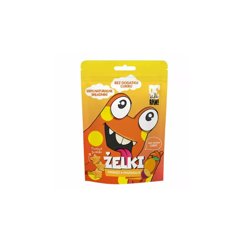 BeRaw Kids Żelki Mango Marakuja Bez Dodatku Cukru 35 g - Purella