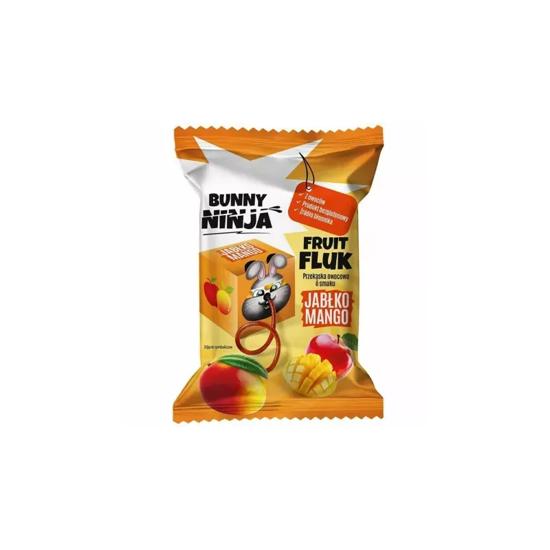 Przekąska Owocowa w Kształcie Sznurka FRUIT FLUK Jabłko i Mango 15 g - Bunny Ninja