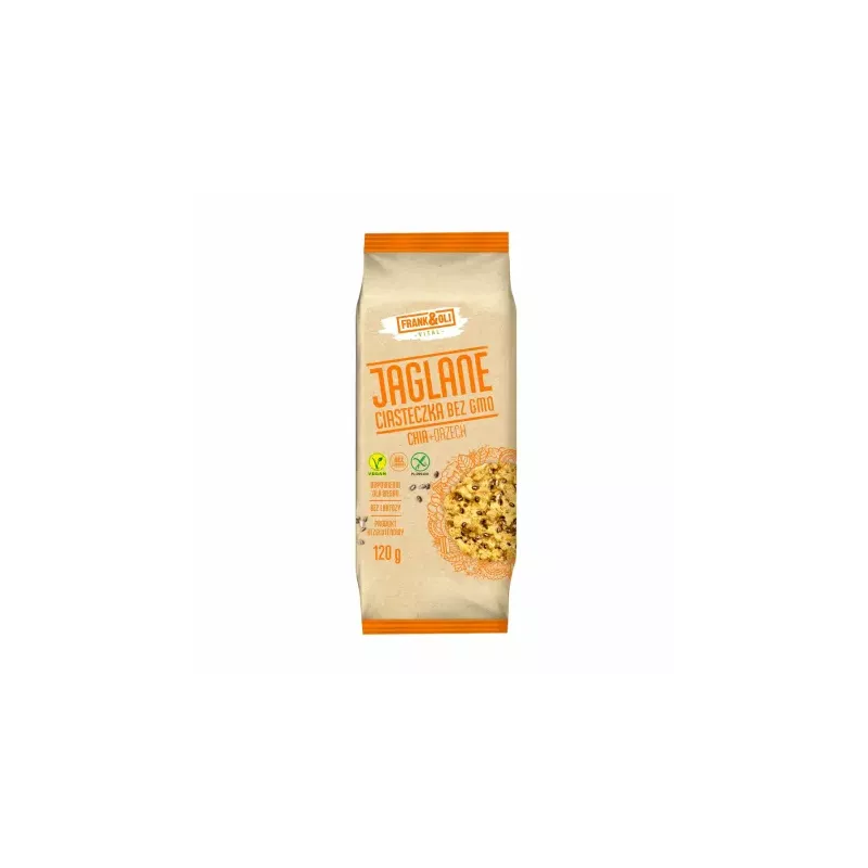 Ciastka Jaglane z Orzechami i Chia Bezglutenowe 120 g Frank and Oil