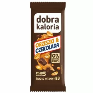 Baton Daktylowy Orzeszki i Czekolada Bez Dodatku Cukru 35 g- Dobra Kaloria