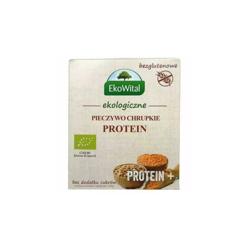 Pieczywo Chrupkie Protein+ Bezglutenowe Bez Dodatku Cukru Bio 100 g - EkoWital