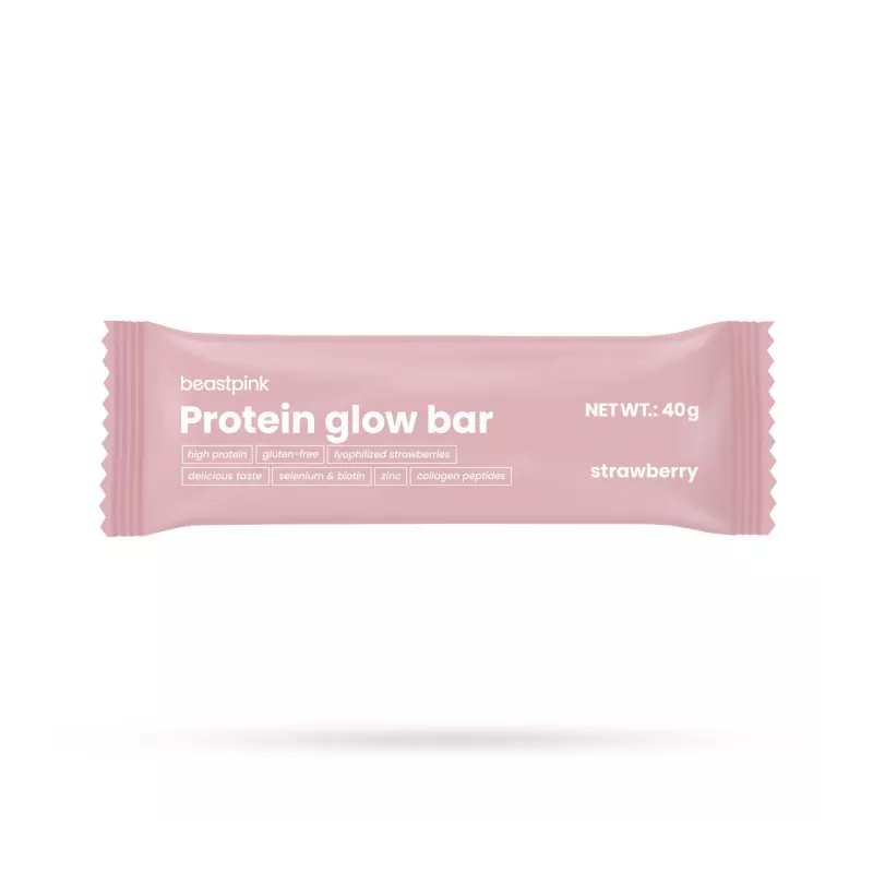 Baton białkowy GlowBar - BeastPink truskawka