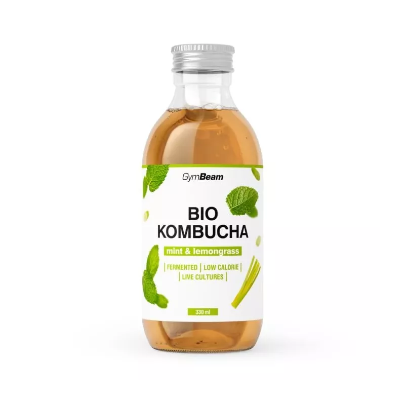BIO Kombucha - GymBeam mięta i trawa cytrynowa